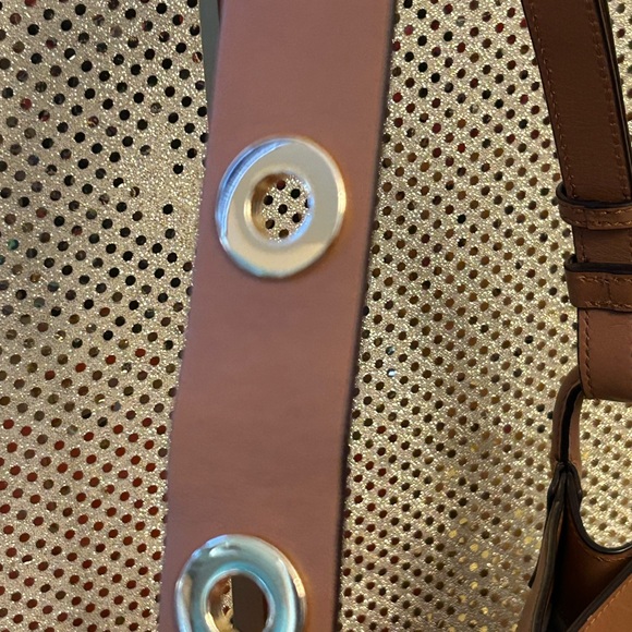 Michael Kors Orange and Tan Crossbody Messenger Bag Approx. 11.5 x 11 x 3 - Picture 8 of 17